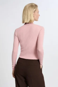 ETAM Básicos|Cuello Alto|Jersey de manga larga con cuello alto y lana LILA