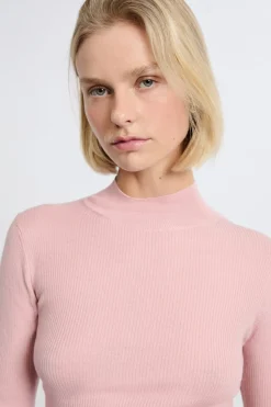 ETAM Básicos|Cuello Alto|Jersey de manga larga con cuello alto y lana LILA