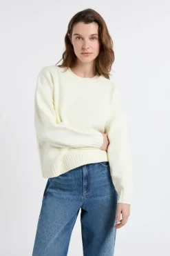 ETAM Cuello Redondo|Jerséis|Jersey oversize de manga larga lino