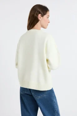 ETAM Cuello Redondo|Jerséis|Jersey oversize de manga larga lino