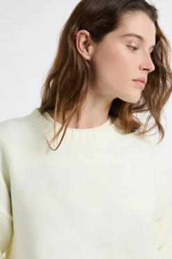ETAM Cuello Redondo|Jerséis|Jersey oversize de manga larga lino