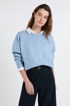 ETAM Cuello Redondo|Jerséis|Jersey oversize de manga larga AZUL