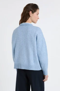 ETAM Cuello Redondo|Jerséis|Jersey oversize de manga larga AZUL