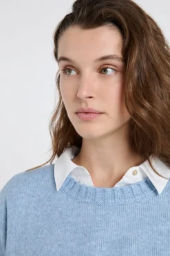 ETAM Cuello Redondo|Jerséis|Jersey oversize de manga larga AZUL