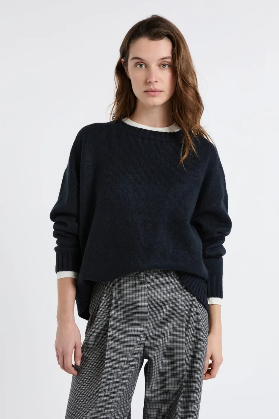 ETAM Cuello Redondo|Jerséis|Jersey oversize de manga larga TINTA