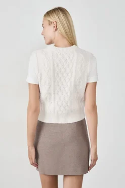 ETAM Sin Mangas|Cuello Redondo|Jersey sin mangas ECRU