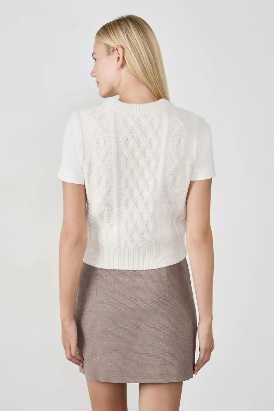 ETAM Sin Mangas|Cuello Redondo|Jersey sin mangas ECRU