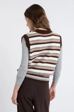ETAM Rayas Marineras|Sin Mangas|Jersey sin mangas a rayas CRUDO