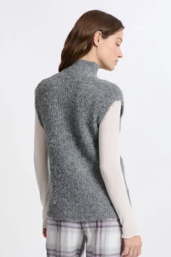ETAM Los Pijamas Más Responsables|Ponchos, Sudaderas Y Chaquetas|Jersey sin mangas con cuello alto GRIS