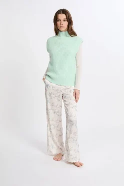 ETAM Los Pijamas Más Responsables|Ponchos, Sudaderas Y Chaquetas|Jersey sin mangas con cuello alto CELADON