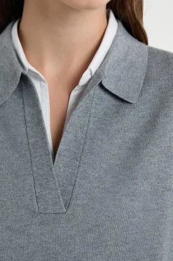 ETAM Jerséis|Jersey sin mangas con cuello polo GRIS CLARO