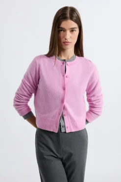 ETAM 100% Cashmere|Chaquetas|Jersey tipo cárdigan con botones de cashmere ROSA BONBON