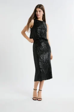 ETAM Faldas Largas|Faldas|Jupe longue à sequins NOIR