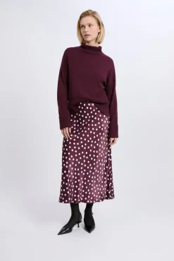 ETAM Faldas Estampadas|Faldas Largas|Jupe longue satinée à pois IMP FD VIOLET