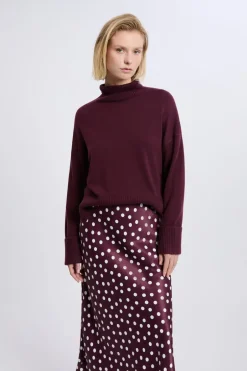 ETAM Faldas Estampadas|Faldas Largas|Jupe longue satinée à pois IMP FD VIOLET