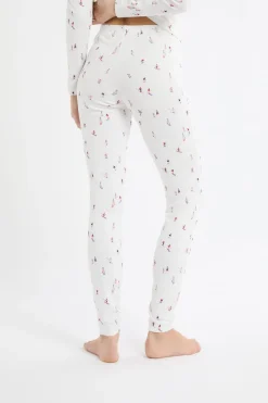 ETAM Los Pijamas Más Responsables|Partes De Abajo De Pijama|Leggings de pijama con motivos de esquiadores crudo