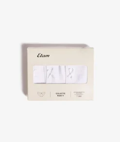 ETAM Braguita|Packs De Braguitas|Lote de 3 braguitas de algodón BLANCO