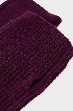 ETAM Guantes|Manoplas acanaladas BURDEOS GRANATE