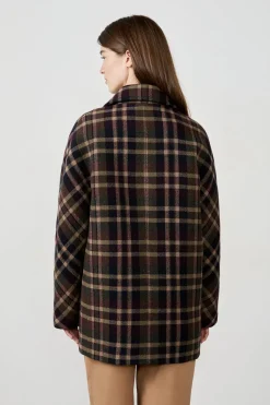 ETAM Abrigos Cortos|Abrigos Largos|Manteau mi-long avec laine IMP FOND VERT