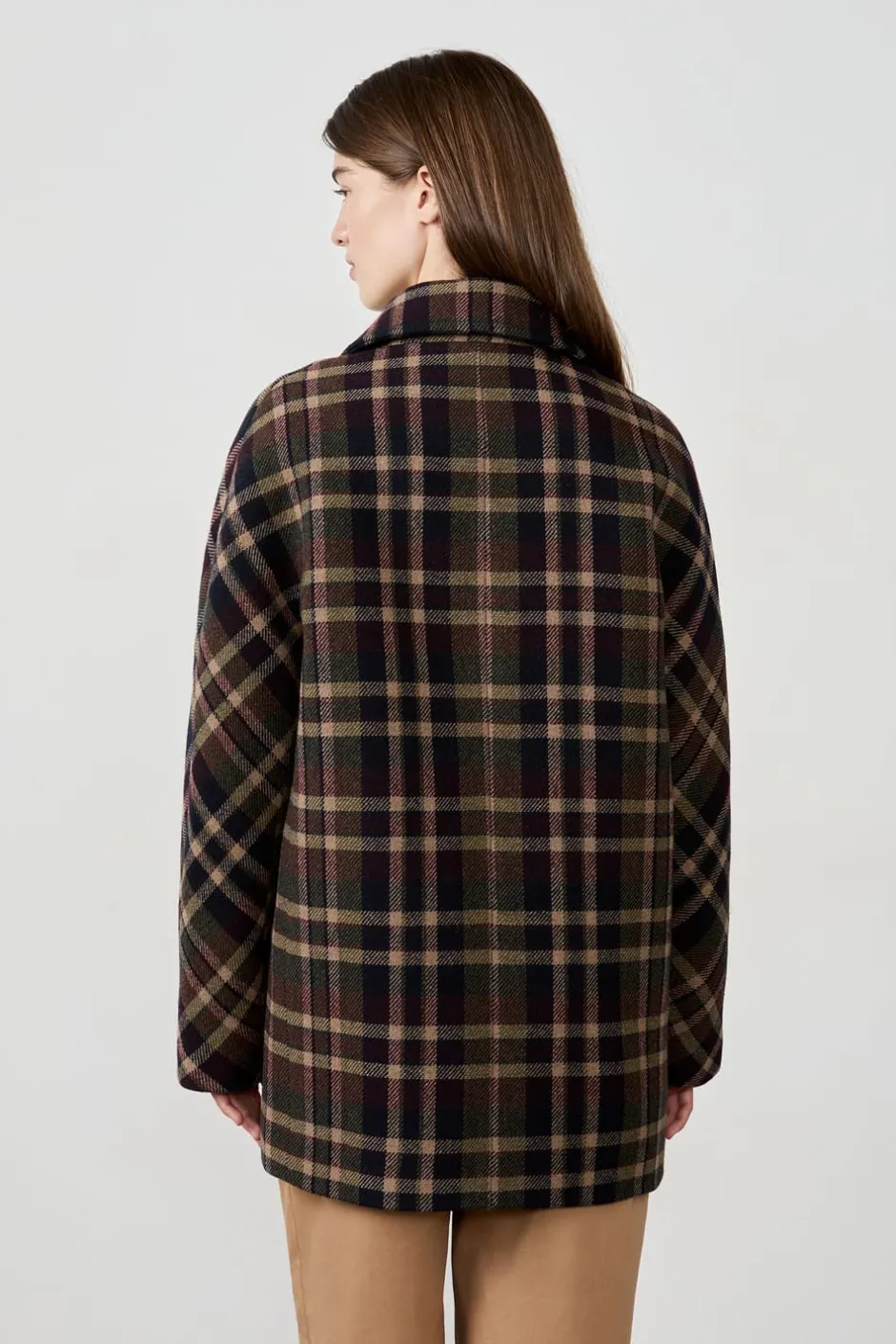 ETAM Abrigos Cortos|Abrigos Largos|Manteau mi-long avec laine IMP FOND VERT