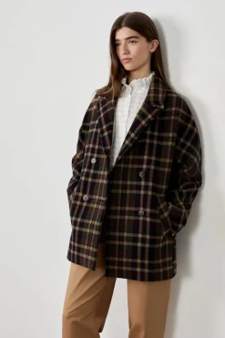 ETAM Abrigos Cortos|Abrigos Largos|Manteau mi-long avec laine IMP FOND VERT