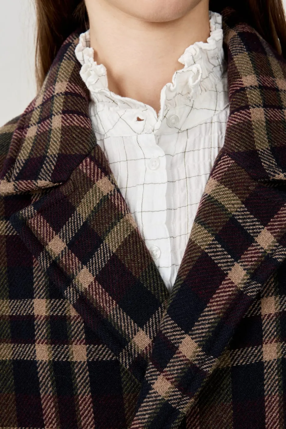 ETAM Abrigos Cortos|Abrigos Largos|Manteau mi-long avec laine IMP FOND VERT