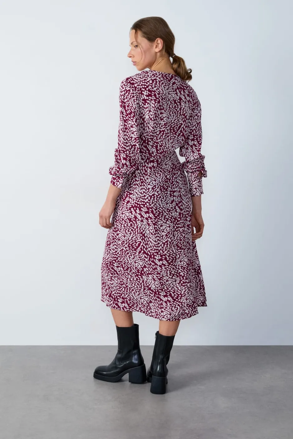 ETAM Vestidos Largos|Vestidos Estilo Bohemio|Maxivestido estampado BURDEOS