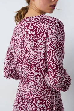 ETAM Vestidos Largos|Vestidos Estilo Bohemio|Maxivestido estampado BURDEOS