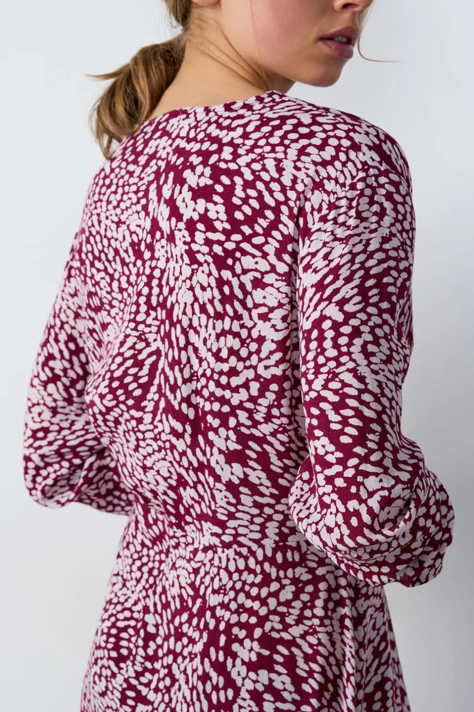 ETAM Vestidos Largos|Vestidos Estilo Bohemio|Maxivestido estampado BURDEOS