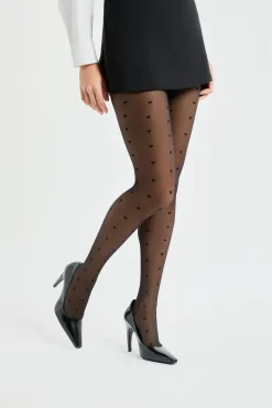 ETAM Medias Y Calcetines|Medias con corazones NEGRO