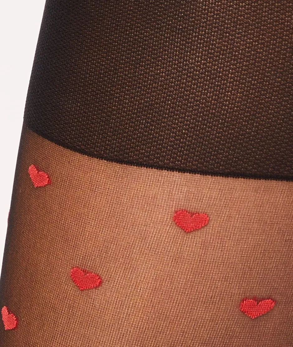 ETAM Medias Y Calcetines|Medias de corazón de moda - 30D ROJO