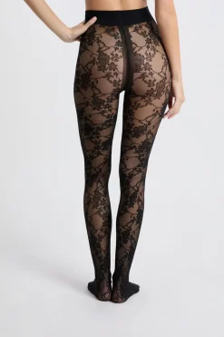 ETAM Medias Y Calcetines|Medias semitransparentes con motivos - 30D NEGRO