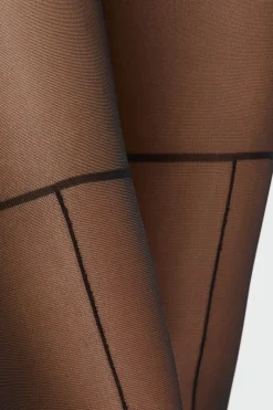 ETAM Medias Y Calcetines|Medias transparentes con líneas - 15D NEGRO