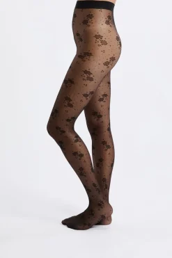 ETAM Medias Y Calcetines|Medias transparentes con motivos - 15D NEGRO