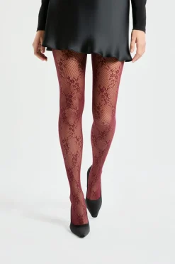ETAM Medias Y Calcetines|Medias transparentes con motivos - rejilla BURDEOS GRANATE