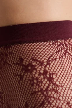 ETAM Medias Y Calcetines|Medias transparentes con motivos - rejilla BURDEOS GRANATE