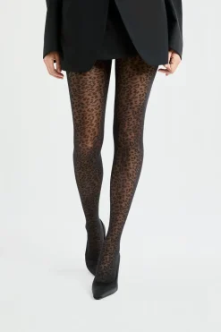 ETAM Medias Y Calcetines|Medias transparentes con motivos - 30D NEGRO