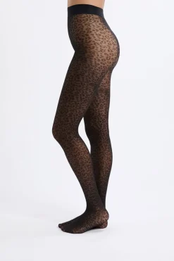ETAM Medias Y Calcetines|Medias transparentes con motivos - 30D NEGRO