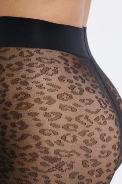 ETAM Medias Y Calcetines|Medias transparentes con motivos - 30D NEGRO