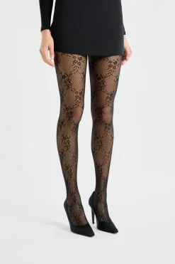 ETAM Medias Y Calcetines|Medias transparentes con motivos - rejilla NEGRO