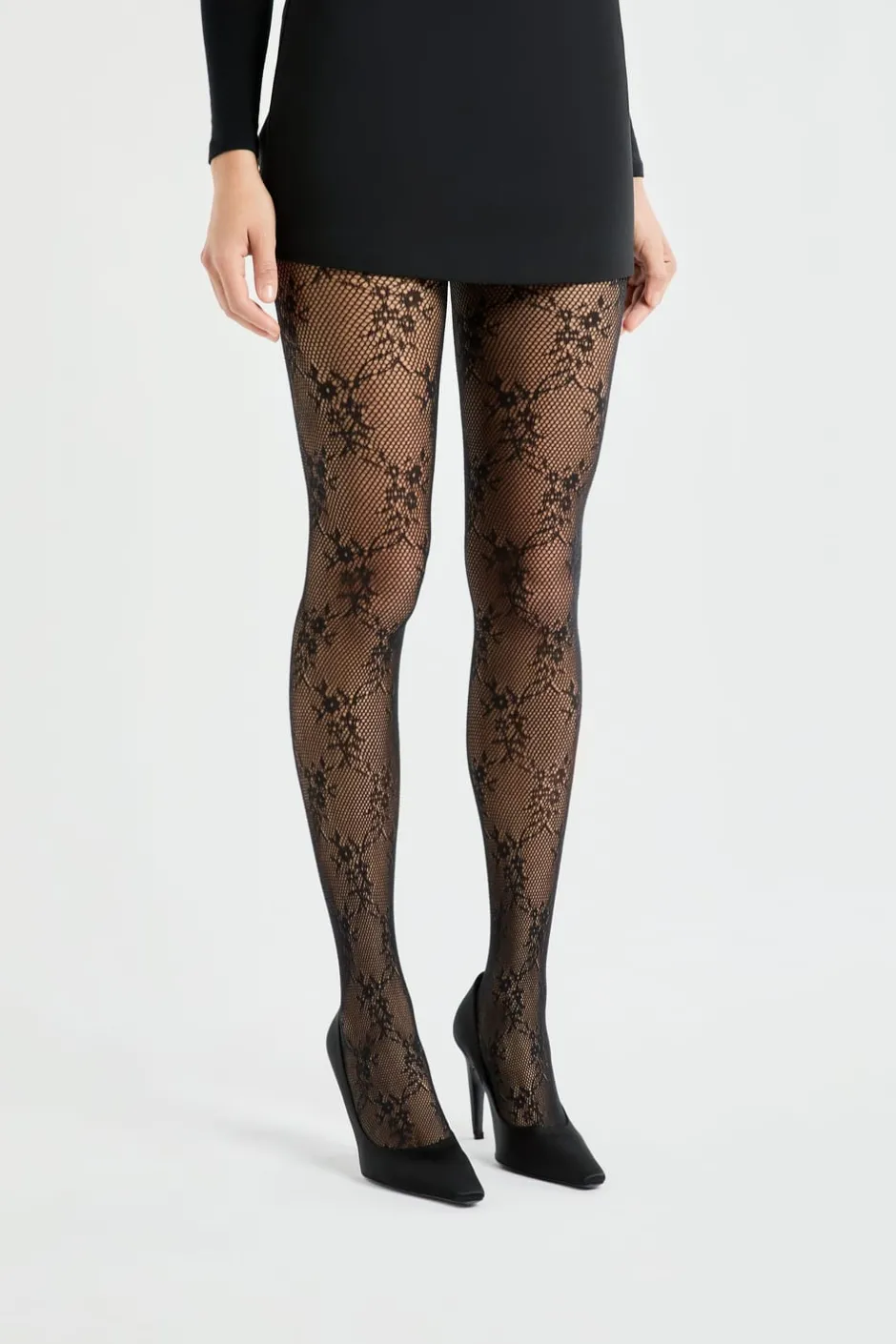 ETAM Medias Y Calcetines|Medias transparentes con motivos - rejilla NEGRO
