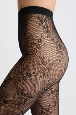 ETAM Medias Y Calcetines|Medias transparentes con motivos - rejilla NEGRO