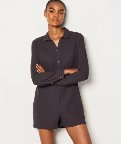 ETAM Homewear|Monos|Mono con botones en relieve NEGRO