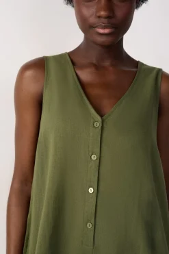 ETAM Túnicas Y Vestidos De Playa|Mono corto de playa de lino KAKI