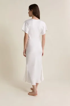ETAM Los Pijamas Más Responsables|Pijamas Para Novias|Nuisette longue satinée BLANC