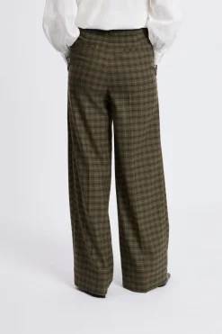 ETAM Corte Ancho|Pantalones|Pantalón ancho a cuadros CAQUI