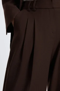 ETAM Corte Ancho|Pantalones|Pantalón ancho de sarga CHOCOLATE