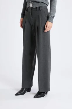 ETAM Corte Ancho|Pantalones|Pantalón ancho de sarga ANTRACITA