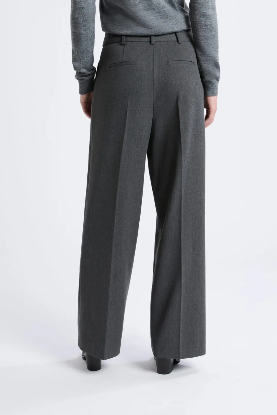 ETAM Corte Ancho|Pantalones|Pantalón ancho de sarga ANTRACITA
