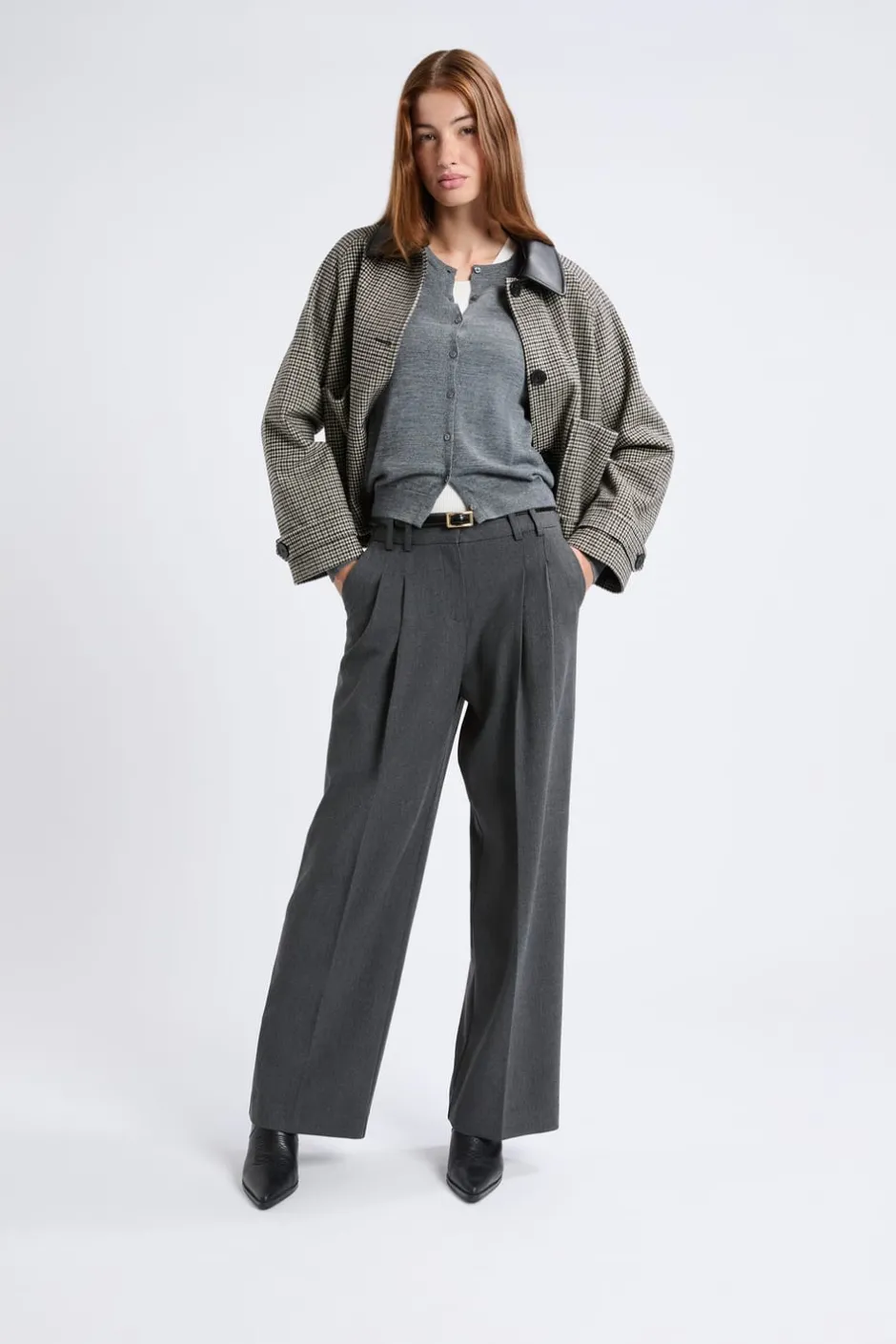 ETAM Corte Ancho|Pantalones|Pantalón ancho de sarga ANTRACITA
